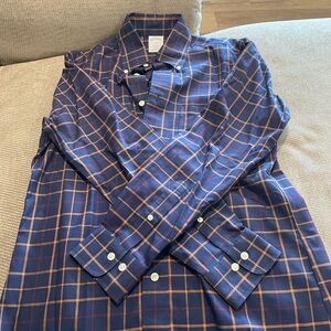 Brooks Brothers Blue and Brown Casual Button Down Shirt